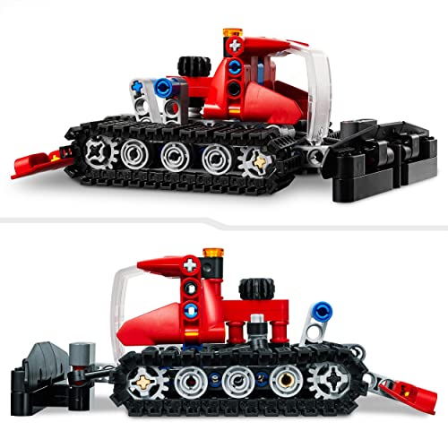 LEGO 42148 Technic Máquina Pisanieves de Invierno o Moto de Nieve, Maqueta de Vehículo 2en1, Juguete de Aprendizaje Niños y Niñas de 7 Años o Más, Idea de Regalo