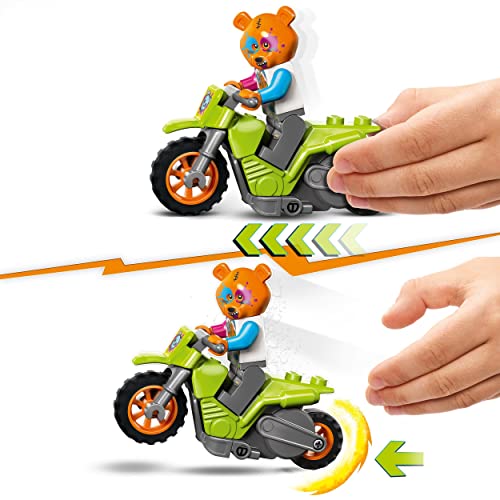 LEGO 60356 City Stuntz Moto Acrobática: Oso, Juguete con Retrofricción para Hacer Saltos y Acrobacias, Jugar a Las Carreras, Detalle de Cumpleaños