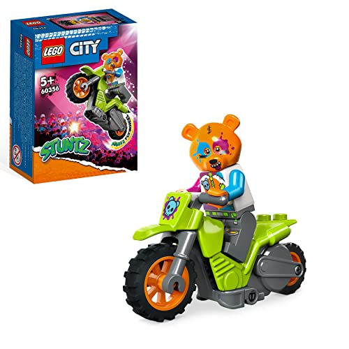 LEGO 60356 City Stuntz Moto Acrobática: Oso, Juguete con Retrofricción para Hacer Saltos y Acrobacias, Jugar a Las Carreras, Detalle de Cumpleaños
