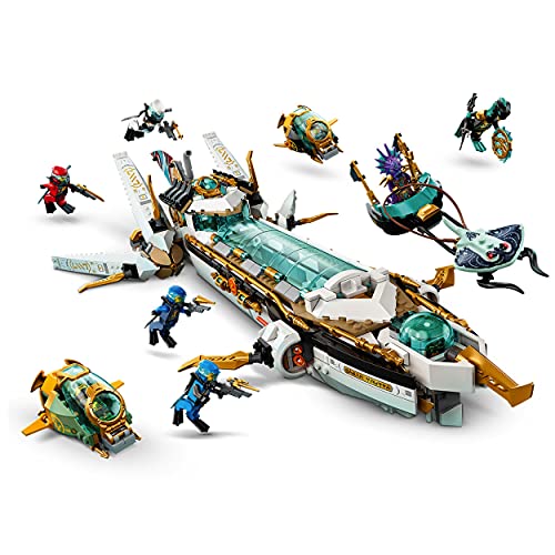 LEGO 71756 Ninjago Barco Asalto Hidro, Submarino Juguete Construir con Minifiguras Personajes Ninja la Serie Incluídos Kai y NYA, Ideas Regalos Niños y Niñas a Partir 9 Años