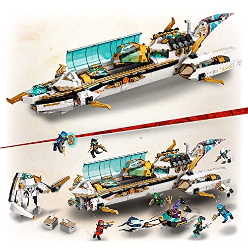LEGO 71756 Ninjago Barco Asalto Hidro, Submarino Juguete Construir con Minifiguras Personajes Ninja la Serie Incluídos Kai y NYA, Ideas Regalos Niños y Niñas a Partir 9 Años