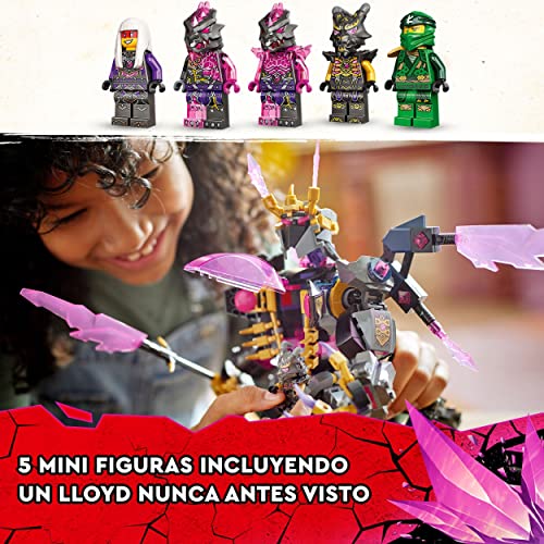 LEGO 71772 Ninjago Rey Cristal, Figura de Acción para Construir con Espada de Juguete y Mini Figura Lloyd, Serie TV Crystallized, Regalos para Niños