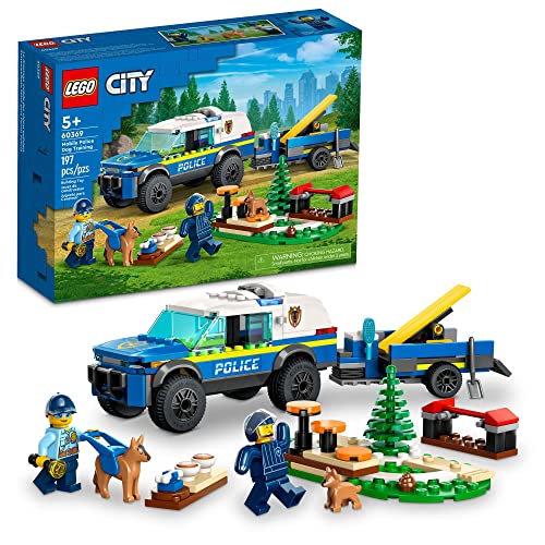 LEGO City Mobile 60369 - Coche de juguete SUV con remolque, carrera de obstáculos y figuras de cachorro, juego de animales para niños y niñas a partir de 5 años