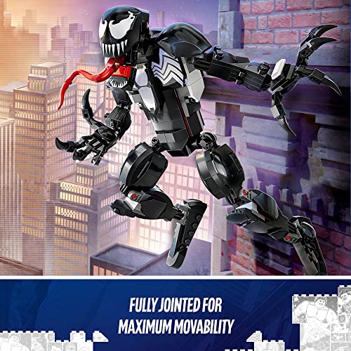 LEGO Marvel 76230 - Figura de Venom totalmente articulada, juguete de acción de súper villano, juego coleccionable del universo Spider-Man, juguetes alienígenas para niños y niñas