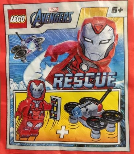 LEGO Marvel Super Heroes: Avengers: Iron Rescue Minifigura (Pepper Potts) en armadura roja con dron