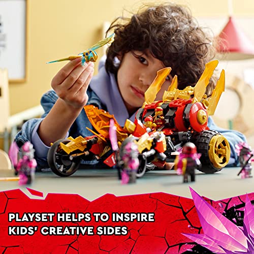 LEGO NINJAGO Kai's Golden Dragon Raider 71773 Juego de juguetes de construcción Ninja para niños, niñas y niños a partir de 8 años (624 piezas)