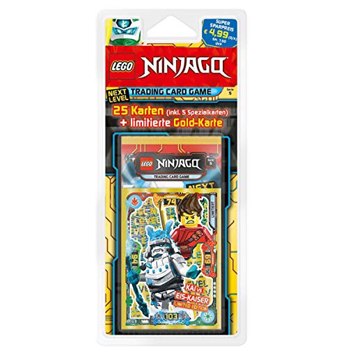 LEGO Ninjago Serie V Next Level, blíster, 5 boosters y Tarjeta de Oro Limitada, Multicolor (Top Media 180996)