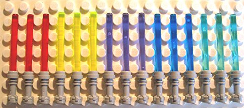 Lego Star Wars 15 Light sabres 5 colours (trans. dark blue) with grey hilts