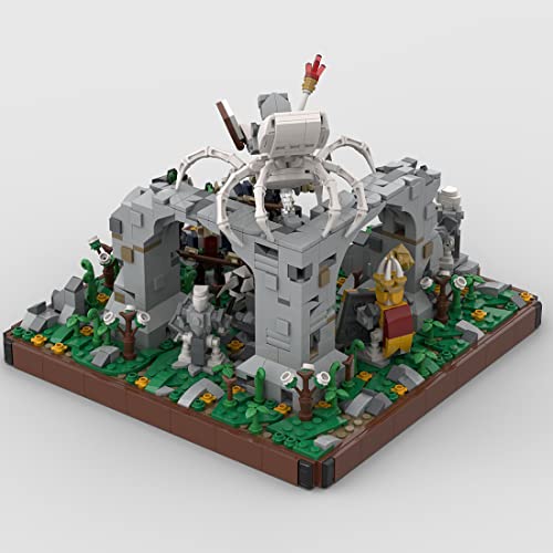 LEICHT Ideas Medieval Modular Kit de construcción MOC-112452 Los enanos se encuentran con el esqueleto Rey Vista de la calle Casa adosada Arquitectura Modelo Compatible con Lego Creator (1780 piezas)