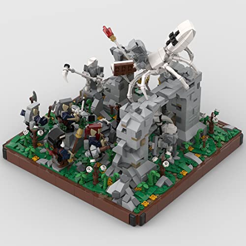 LEICHT Ideas Medieval Modular Kit de construcción MOC-112452 Los enanos se encuentran con el esqueleto Rey Vista de la calle Casa adosada Arquitectura Modelo Compatible con Lego Creator (1780 piezas)