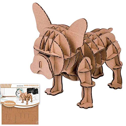 Les Trésors de Lily [Q4565 - Figura de cartulina 3D 'Chien' (Bulldog) - tableros de 16.5x17.5 cm.