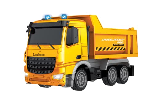 Lexibook, Crosslander® Pro RC Dump Truck, camión volquete teledirigido, Efectos Luminosos, volquete, Recargable, RCP10