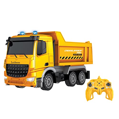 Lexibook, Crosslander® Pro RC Dump Truck, camión volquete teledirigido, Efectos Luminosos, volquete, Recargable, RCP10