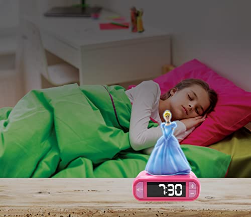 Lexibook - Despertador Disney Princess con Pantalla LCD Digital y luz de Noche integrada, Color Rosa - RL800DP