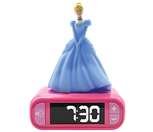 Lexibook - Despertador Disney Princess con Pantalla LCD Digital y luz de Noche integrada, Color Rosa - RL800DP