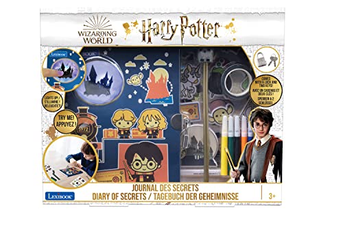LEXIBOOK LEXIBOOK-SD30HP Harry Potter Electrónico Diario Secreto con Accesorios, Efectos de luz, candado y Llave, Pegatinas, bolígrafo con Borla, Dibujo Animado