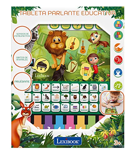 Lexibook Tableta parlante educativa para Aprender el Alfabeto, Las Cifras, los Animales y la Musica, Español