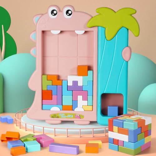 liaobeiotry Montessori STEM Blocks Educational Toy Blocks Puzzle Brain Teasers Toy Tangram Russian Blocks Puzzle Disentanglement Puzzles