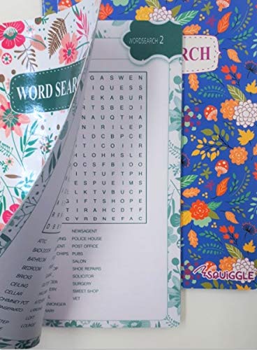 Libros de desafío de búsqueda de palabras florales tamaño viaje, 110 rompecabezas por libro, color blanco