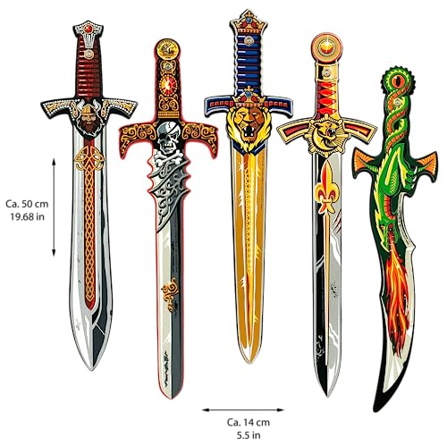 Liontouch - Conjunto de Espadas para Niños | Contiene Cinco Espadas de Juguete de Espuma Dragón Fantasía, León Rey, Príncipe, Pirata Calavera & Vikingo Nórdico