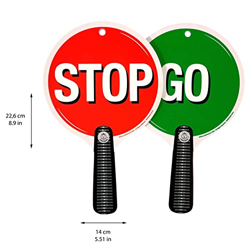 Liontouch - Señal Doble Cara de Stop & Go, Rojo & Verde – 22.6 x 14 cm | Juguete de Espuma Duradera y Reversible para Niños | Ideal para Enseñar a los Niños sobre el Tráfico y la Seguridad Vial
