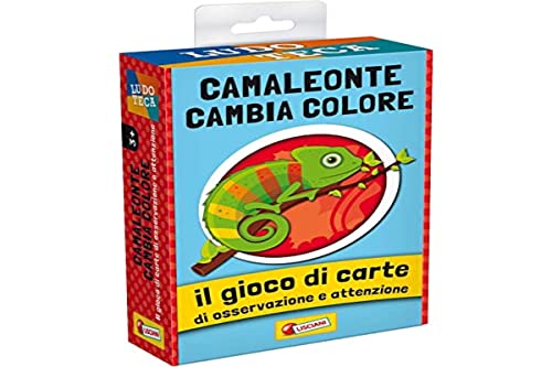 Liscianigiochi- Ludoteca Las Tarjetas de Niños Camaleón Cambian Color Juego de Compañía, Multicolor (85767)