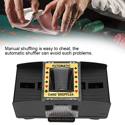 Liujaos - Mezclador de cartas automático con pilas para adultos mayores, eléctrico, accesorio de herramienta de mezclador de tarjetas automático de 2 puentes para el Poker Clásico