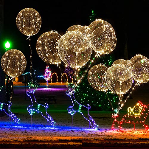 lobos iluminados 10 paquetes de globos luminosos Luces de hadas LED Globos Bobo luces de 10 pies Globos para cumpleaños, bodas Día de San Valentín Decoración de fiesta de Navidad warm