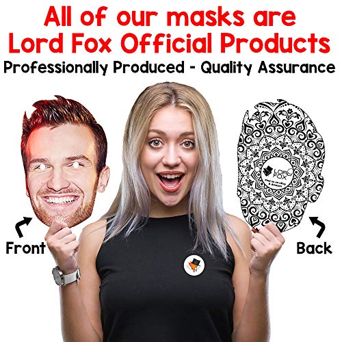Lord Fox Elton John Mask - Mascarillas faciales para fiestas de celebridades con una sola máscara con cuerda lista para usar, completamente ensamblada y recortada, grado profesional, 1 máscara