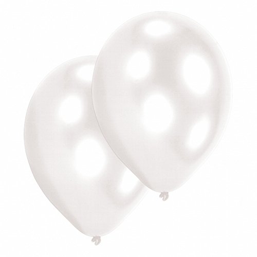 Lote de 50 globos de baldoso blanco de 27,5 cm
