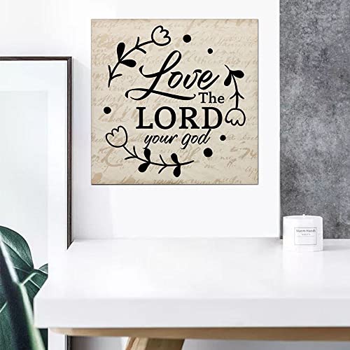 Love The Lord Your God Live Edge Señal de dirección de letreros de madera militares con nombre de placa de madera para casa rural, letreros de cocina, sin desvanecimiento, ciencia ficción clásica