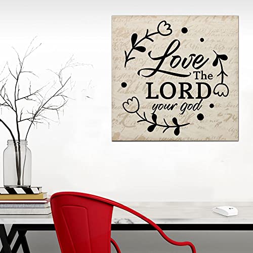 Love The Lord Your God Live Edge Señal de dirección de letreros de madera militares con nombre de placa de madera para casa rural, letreros de cocina, sin desvanecimiento, ciencia ficción clásica