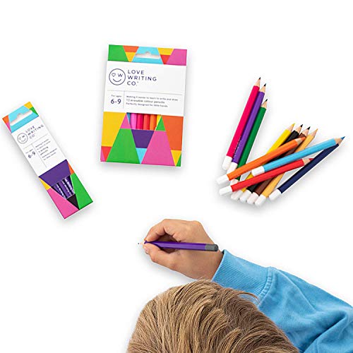 Love Writing Co Better Writing Pack 2 – Edad 69 años – El juego de práctica de escritura incluye un paquete de lápices de escritura para niños, un paquete de lápices borrables y un