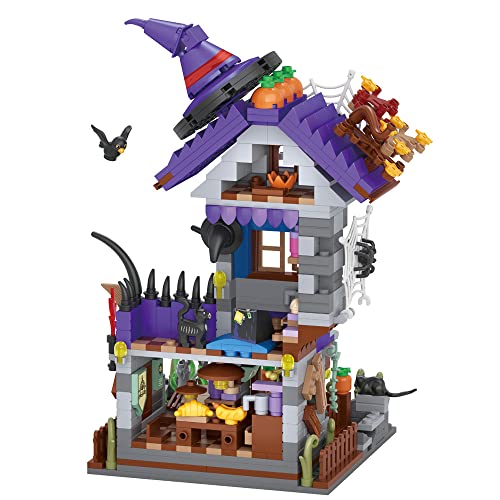 LOZ Mini blocks 4 en 1 para Halloween, regalos para casa, bloques de construcción, casa embrujada, casa de Halloween, modelo para adultos y niños, no compatible con Lego