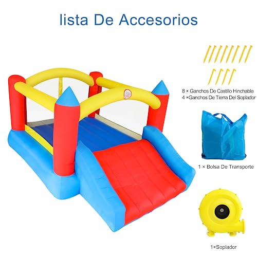 LuckyJump XXL Castillo Hinchable Exterior con Soplador y Tobogán para 2-4 Niños, (360x280x197cm) (Castillo Inflable)