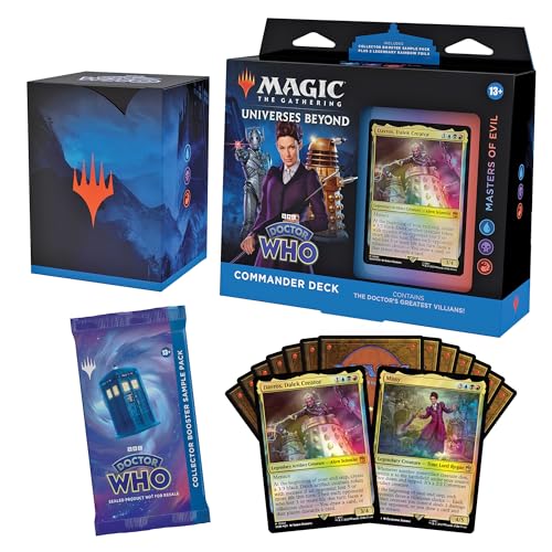 Magic The Gathering Doctor Who Commander Deck Bundle – Includes All 4 Decks (1 Masters of Evil, 1 Blast from The Past, 1 Timey-Wimey, y 1 Paradox Power Deck Set)