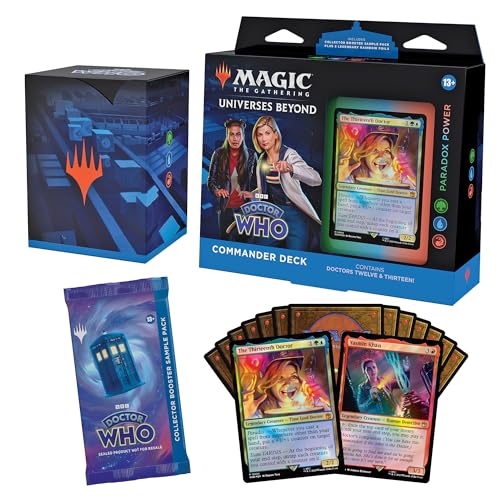 Magic The Gathering Doctor Who Commander Deck Bundle – Includes All 4 Decks (1 Masters of Evil, 1 Blast from The Past, 1 Timey-Wimey, y 1 Paradox Power Deck Set)