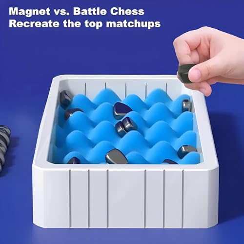Magnetic Chess Game, Magnetic Chess Set Board Games, Battle Chess with Magnetic Effect, Strategy Game for Kids & Adults, Family Party Games -A