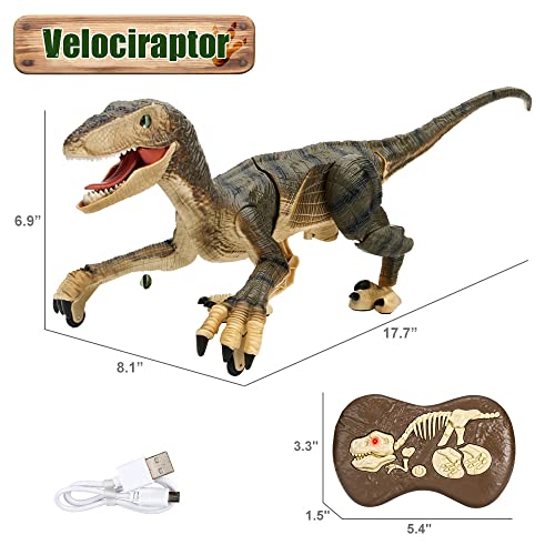 Mando a Distancia Juguetes de Dinosaurios,Electrónico con luz LED y Sonidos de simulación realistas, 2.4Ghz Juguetes Robot,Los Mejores Regalos para niños