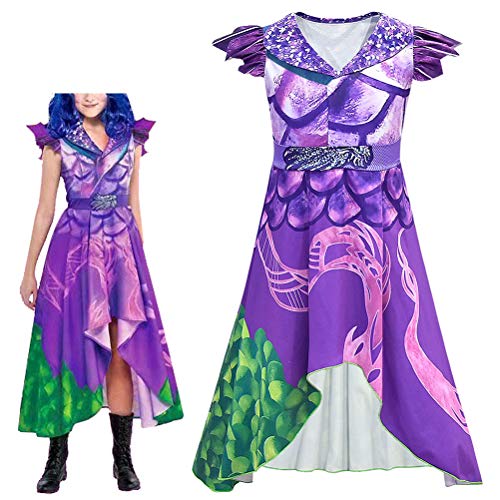 Mankoo Vestido de Halloween descendientes Vestido de dragón para niñas Ropa Elegante Conjuntos de Maquillaje niños pequeños Onesies Disfraces de Fiesta de Noche de Horror de Halloween
