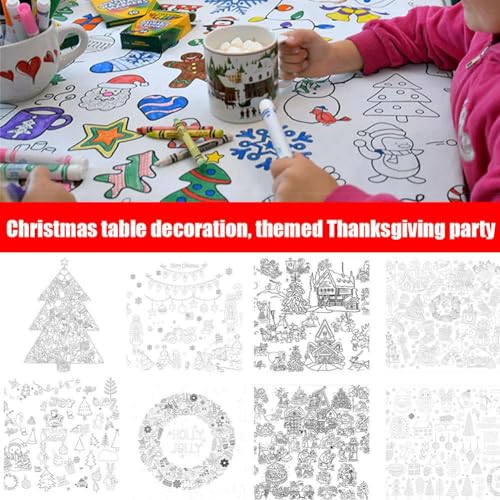Mantel gigante de Navidad para colorear, póster gigante de Navidad, pancarta de papel para colorear, regalos para juegos de actividades infantiles, páginas gigantes para colorear para niños