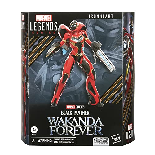 Marvel Hasbro Legends - Black Panther Wakanda Forever - Figura de Ironheart de 15 cm - 8 Accesorios, F5783