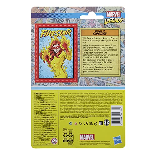 Marvel Hasbro Legends Series - Figura de Firestar de 9.5 cm - Colección Retro 375 - A Partir de 4 años