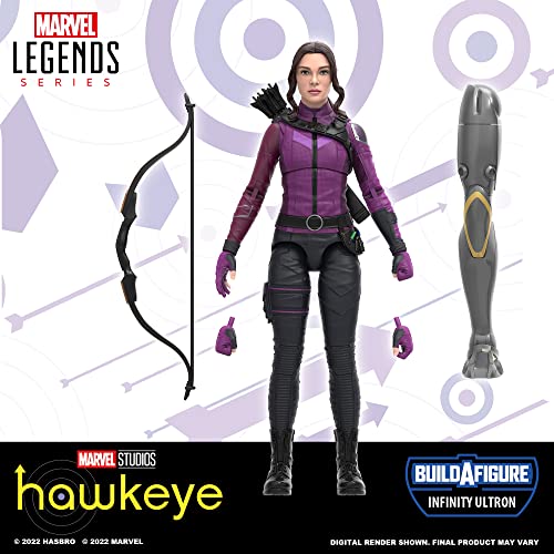Marvel Legends Series - Universo Cinematográfico Disney Plus - Serie Hawkeye - Figura Coleccionable de Kate Bishop de 15 cm - 3 Accesorios y una Pieza de Figura para armar