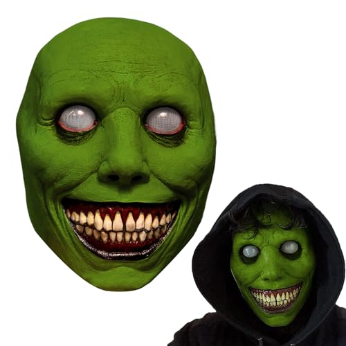 Máscara de Halloween de Terror, Máscara de Monstruo 22 * 18, Máscara de Diablo Sonriente, Máscara de látex de Goma Zombie, Máscara de látex de Terror para Niños Adultos, Cosplay de Halloween