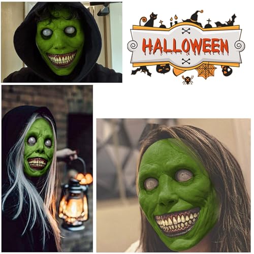 Máscara de Halloween de Terror, Máscara de Monstruo 22 * 18, Máscara de Diablo Sonriente, Máscara de látex de Goma Zombie, Máscara de látex de Terror para Niños Adultos, Cosplay de Halloween