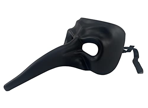 Máscara de Médico de la Peste para Disfraz Medieval Adulto, Mask con Pico Similar a un Pájaro para Halloween Carnaval y Fiestas Temáticas, Talla única (Negro)