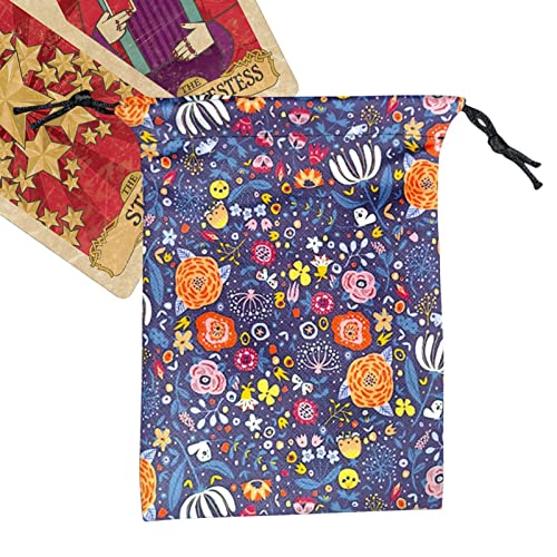 Mashin Tarot Card Bag Bolsa de almacenamiento para entusiastas del tarot Bolsa de almacenamiento con cordón para evitar la pérdida de objetos de valor, regalo de fiesta para dados, joyería de