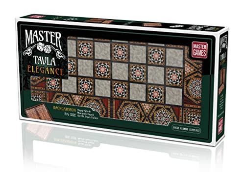 Master Games T68-Backgammon Elegance-Tavla-Big Size 50,5 cm x 25,5 cm x 8,00 cm, de madera (tablero DM)