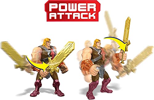 Masters of the Universe He-Man y la figura de acción + vehículo basado en series animadas, personajes de batalla articulados, regalo para 4 años o mayores